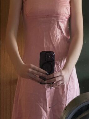 Sleeveless Pink Midi Dress